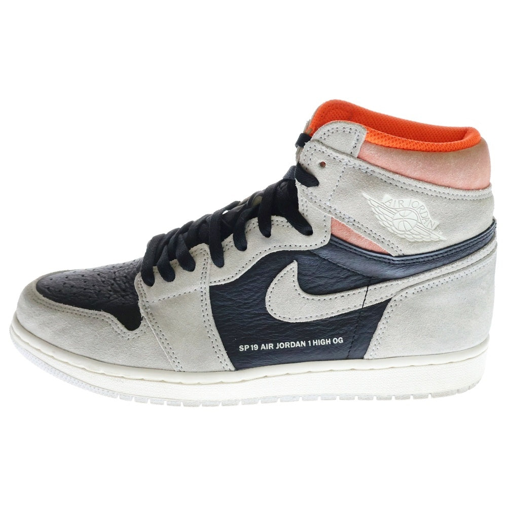 NIKE(ナイキ) AIR JORDAN 1 RETRO HIGH OG HYPER CRIMSON エアジョーダン 1 レトロ ハイパークリムゾン ハイカットスニーカー グレー US10.5/28.5cm 555088-018