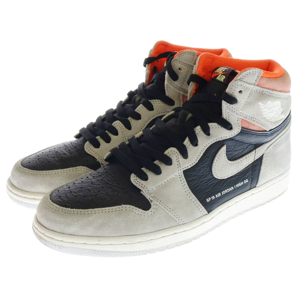NIKE(ナイキ) AIR JORDAN 1 RETRO HIGH OG HYPER CRIMSON エアジョーダン 1 レトロ ハイパークリムゾン ハイカットスニーカー グレー US10.5/28.5cm 555088-018