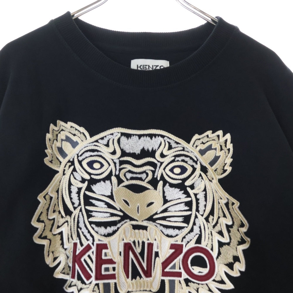 KENZO(ケンゾー) 21AW Pearl Tiger Head Embroidered Pattern Sweat Shirt エンブロイダード タイガー バラエティー スウェットトレーナー ブラック FA65SW1114XV