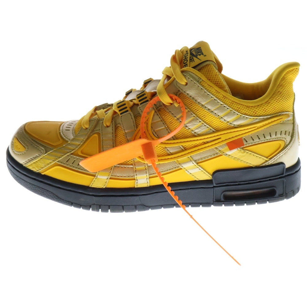 NIKE(ナイキ) ×OFF-WHITE AIR RUBBER DUNK LOW UNIVERSITY GOLD オフホワイト ラバーダンク ローカットスニーカー イエロー US8.5/26.5cm CU6015-700