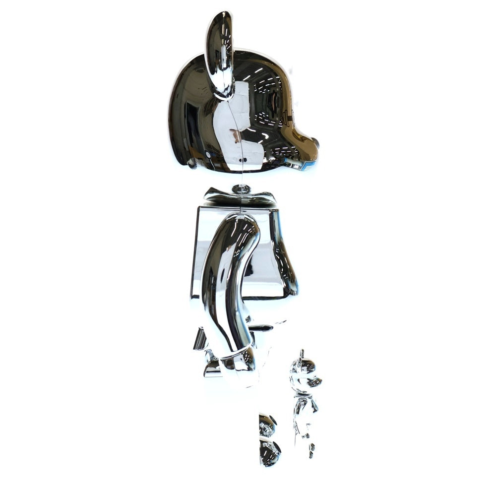 MEDICOM TOY(メディコムトイ) ×atmos ×LYFT BE@RBRICK 100% & 400% アトモス リフト ベアブリック 2体セット 人形 フィギュア シルバー