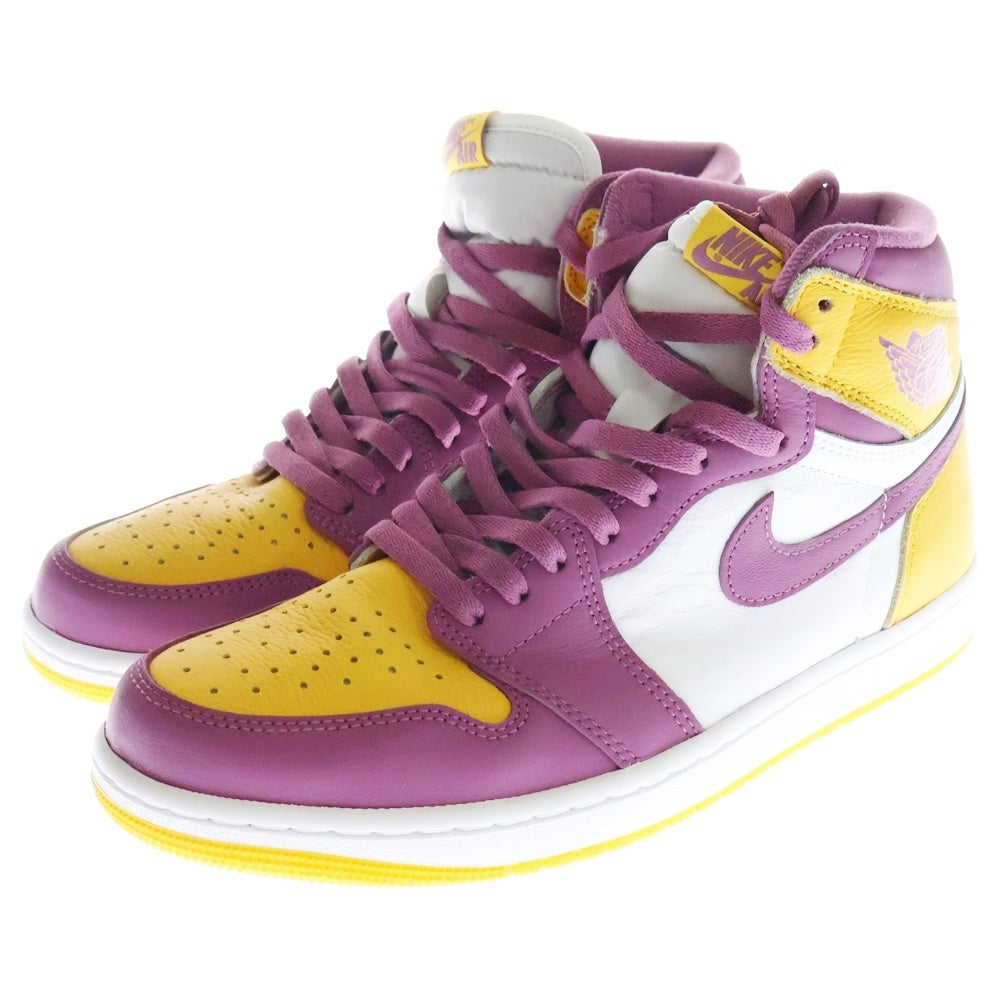 NIKE(ナイキ) AIR JORDAN 1 RETRO HIGH OG BROTHERHOOD エアジョーダン1 ブラザーフッド ハイカットスニーカー イエロー/パープル US9.5/27.5cm 555088-706