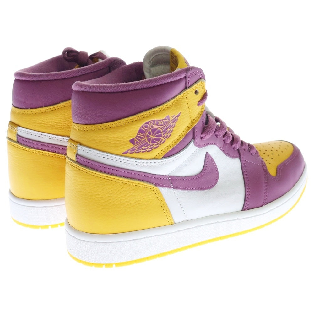 NIKE(ナイキ) AIR JORDAN 1 RETRO HIGH OG BROTHERHOOD エアジョーダン1 ブラザーフッド ハイカットスニーカー イエロー/パープル US9.5/27.5cm 555088-706