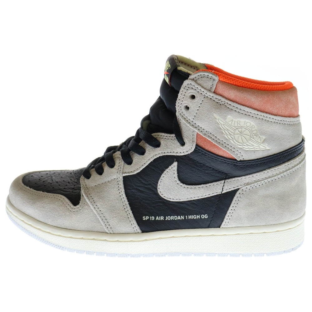NIKE(ナイキ) AIR JORDAN 1 RETRO HIGH OG HYPER CRIMSON エアジョーダン1 ハイパークリムゾン ハイカットスニーカー グレー US9.5/27.5cm 555088-018