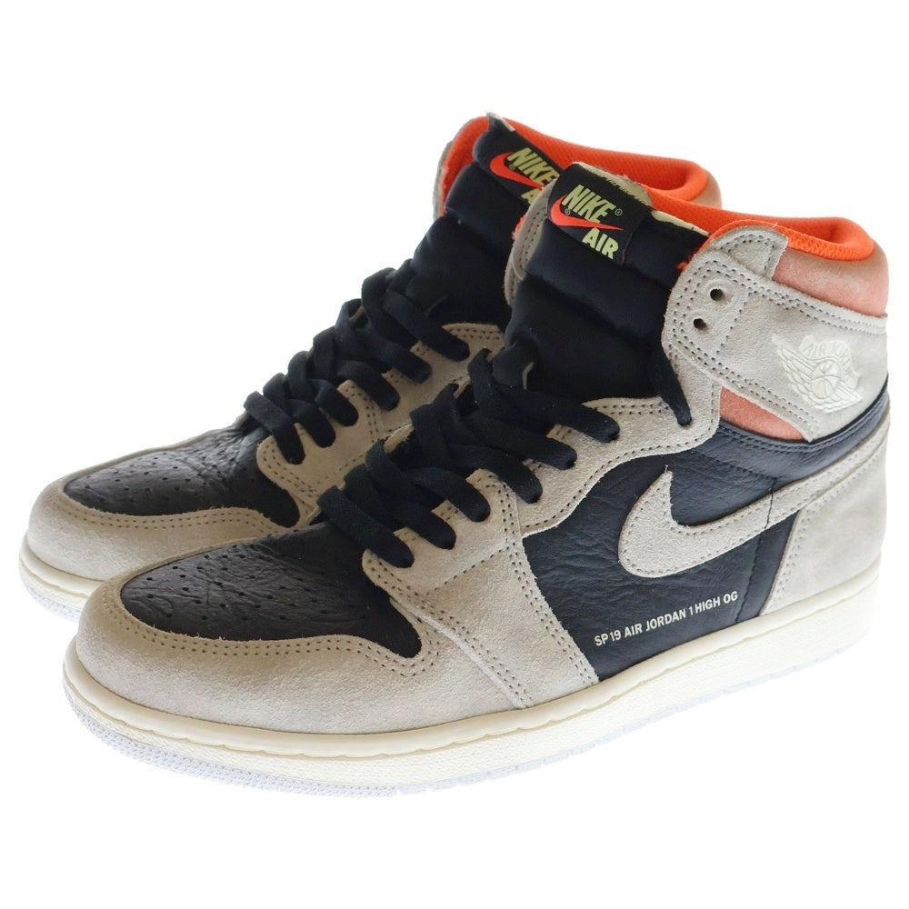 NIKE(ナイキ) AIR JORDAN 1 RETRO HIGH OG HYPER CRIMSON エアジョーダン1 ハイパークリムゾン ハイカットスニーカー グレー US9.5/27.5cm 555088-018