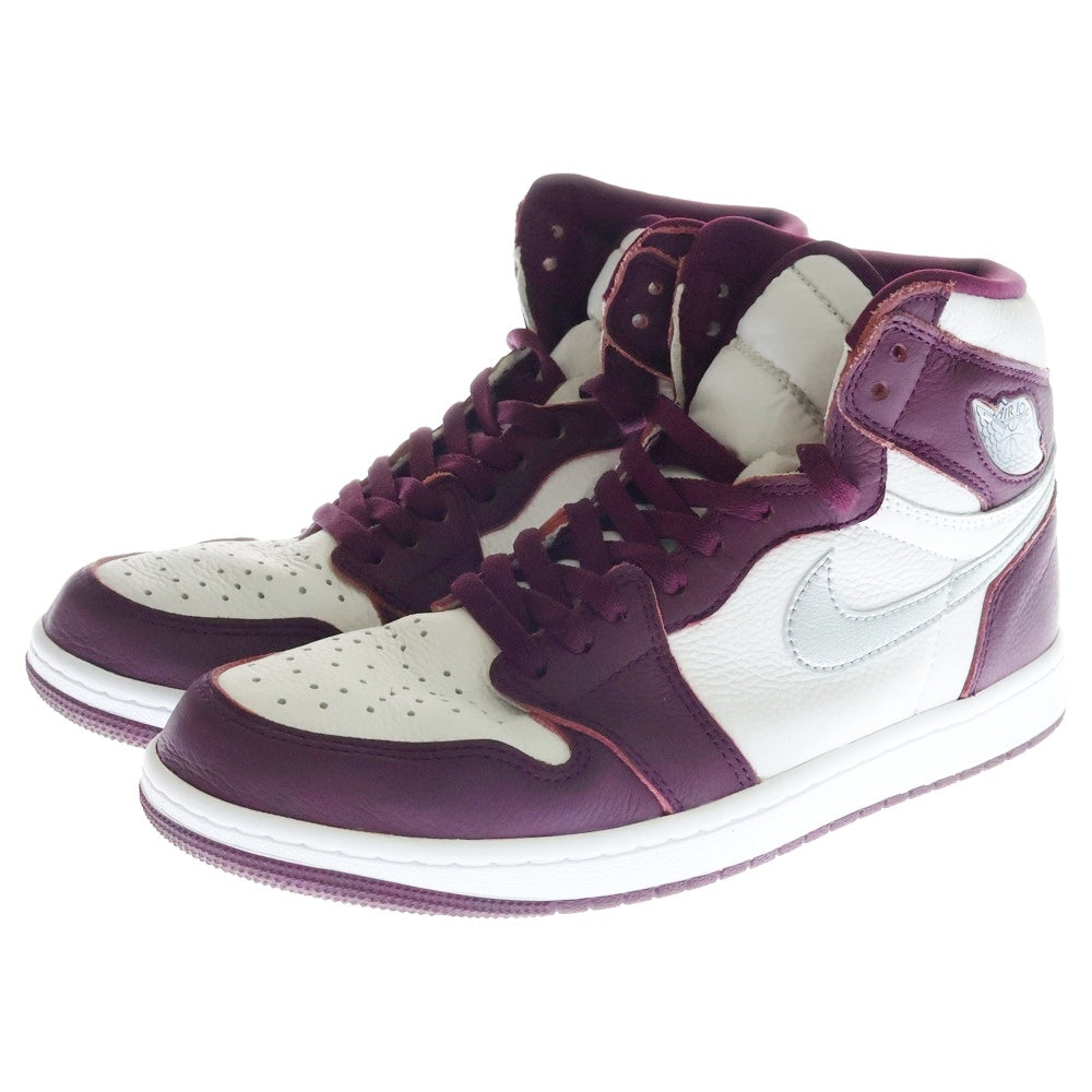 NIKE(ナイキ) AIR JORDAN 1 HIGH OG BORDEAUX エアジョーダン1 ハイカットスニーカー ボルドー レッド/ホワイト US9.5/27.5cm 555088-611