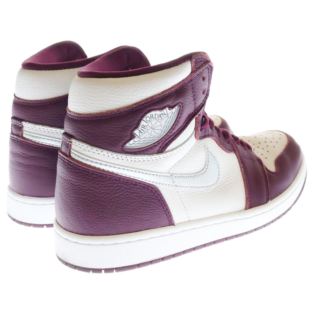NIKE(ナイキ) AIR JORDAN 1 HIGH OG BORDEAUX エアジョーダン1 ハイカットスニーカー ボルドー レッド/ホワイト US9.5/27.5cm 555088-611