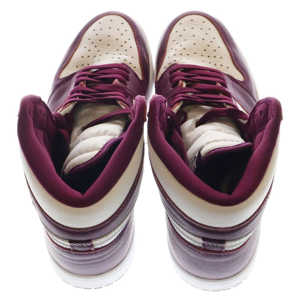NIKE(ナイキ) AIR JORDAN 1 HIGH OG BORDEAUX エアジョーダン1 ハイカットスニーカー ボルドー レッド/ホワイト US9.5/27.5cm 555088-611