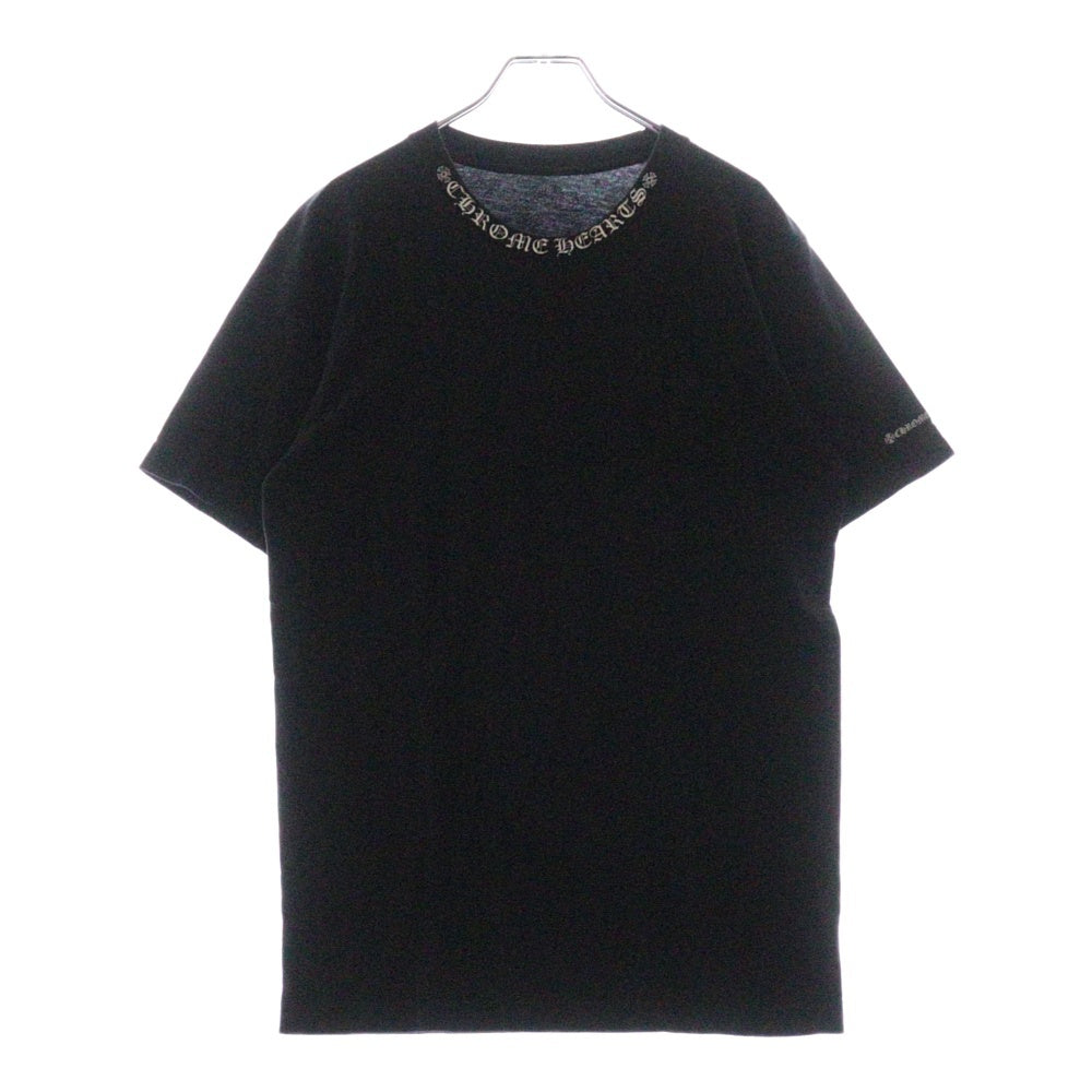 CHROME HEARTS(クロムハーツ) CH T-SHRT 1 ネックロゴプリント クルーネック半袖Tシャツ ブラック
