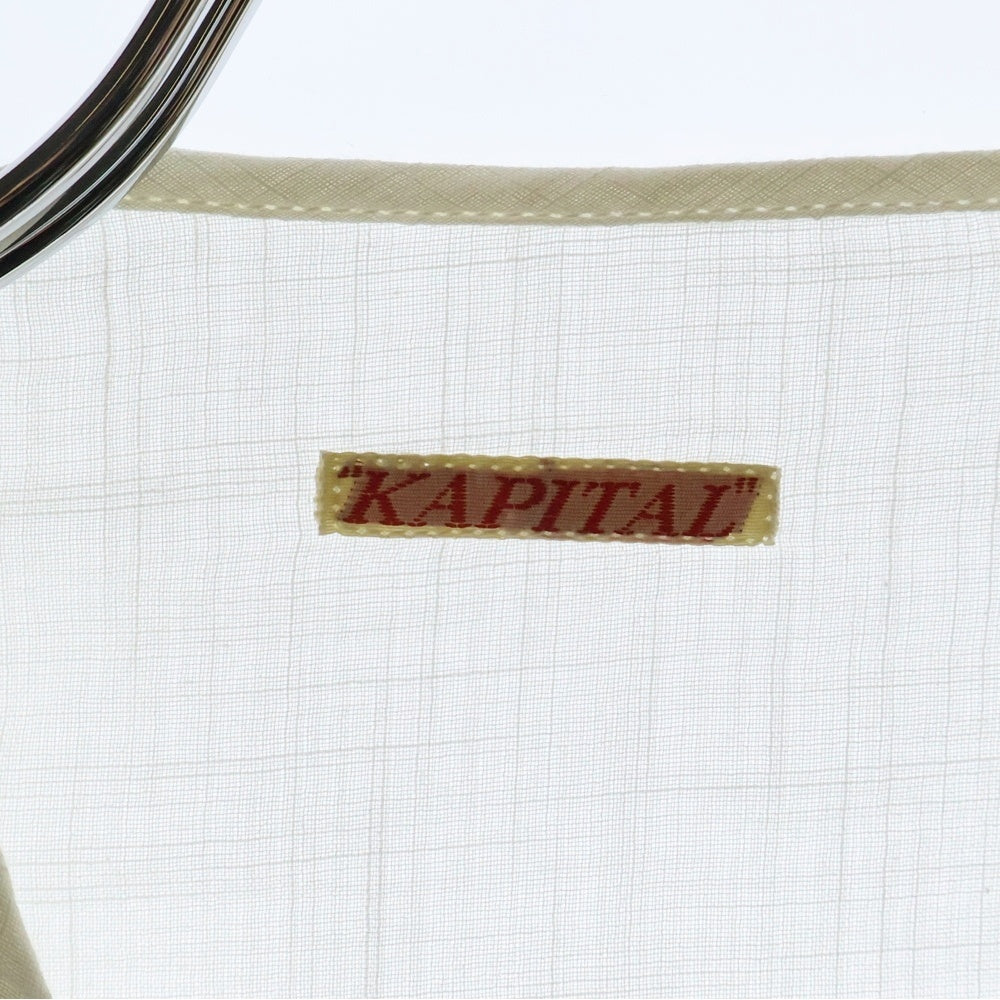 KAPITAL(キャピタル) ロングフリル長袖ブラウス レイヤード コットン リネン ホワイト