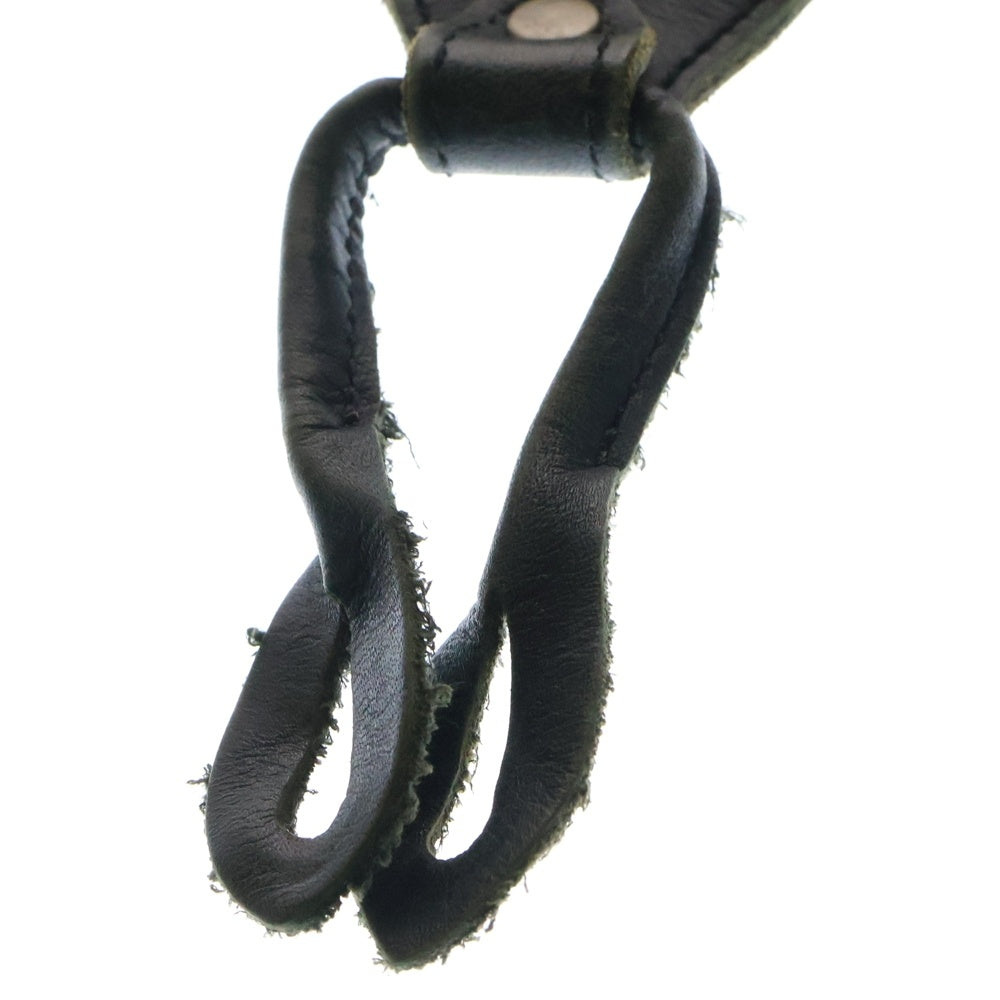 KAPITAL(キャピタル) サスペンダー カーキ レザー ゴールド器具 012-3096-P