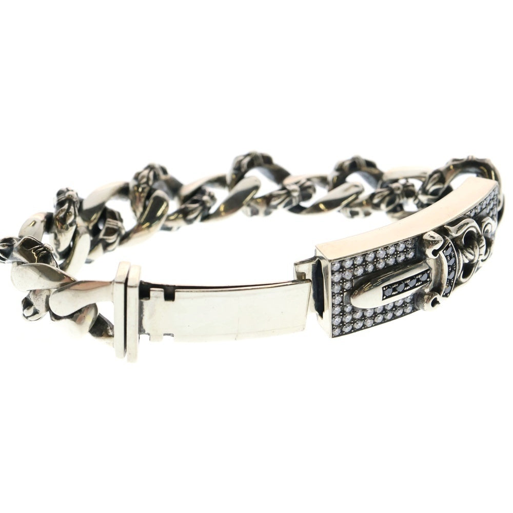 CHROME HEARTS(クロムハーツ) ID DAGGER AFTER P/B/D ダガーIDファンシーブレスレット アフターPAVEダイヤ/ブラックダイヤ ブレスレット シルバー 12LINK