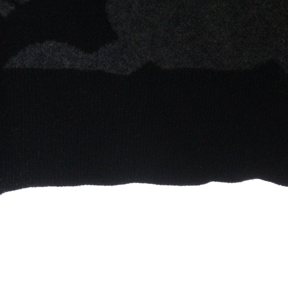 BUDSPOOL(バッズプール) ×GAKKIN JACQUARD CREW NECK SWEATER ガッキン 花罰 総柄ニット セーター ブラック