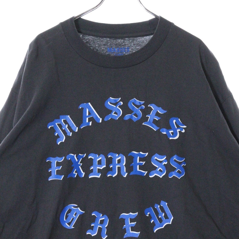 MASSES(マシス) T-SHIRT L/S EXPRESS エクスプレス クルー プリント 長袖Tシャツ ロンT グレー
