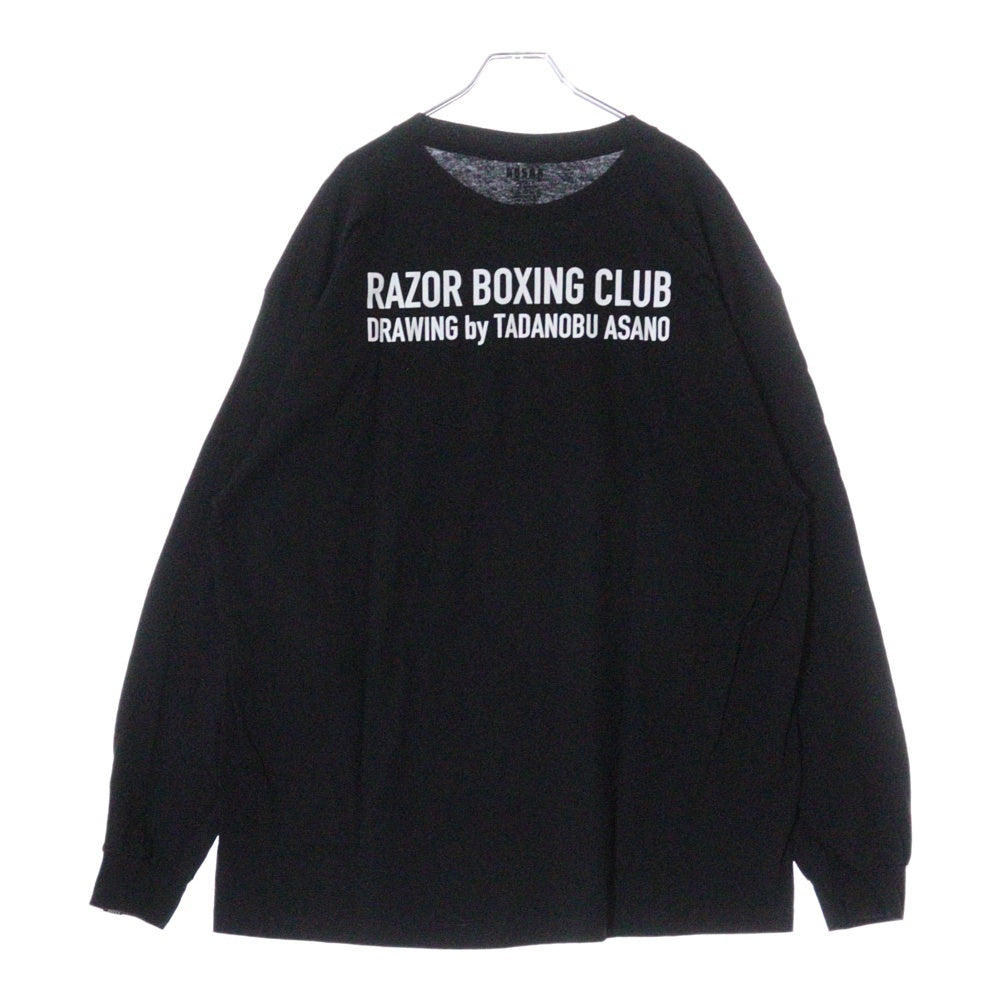 RAZOR(レーザー) ボクシングプリント長袖Tシャツ ブラック RZ2024002