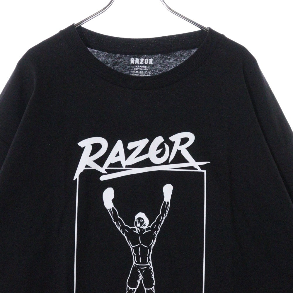 RAZOR(レーザー) ボクシングプリント長袖Tシャツ ブラック RZ2024002