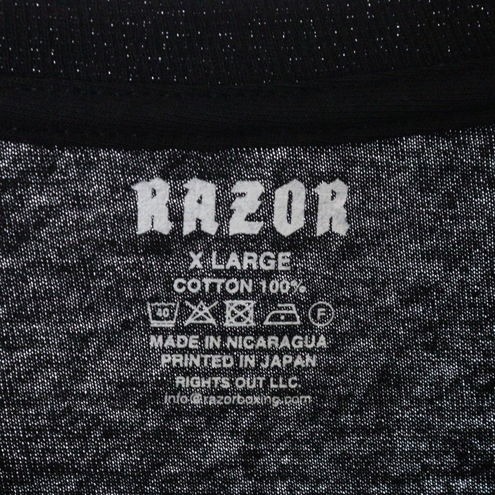 RAZOR(レーザー) ボクシングプリント長袖Tシャツ ブラック RZ2024002