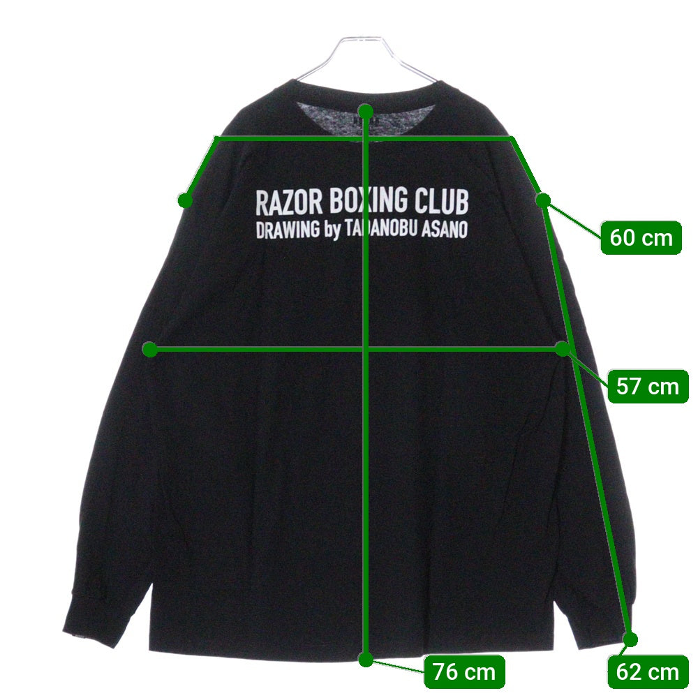 RAZOR(レーザー) ボクシングプリント長袖Tシャツ ブラック RZ2024002