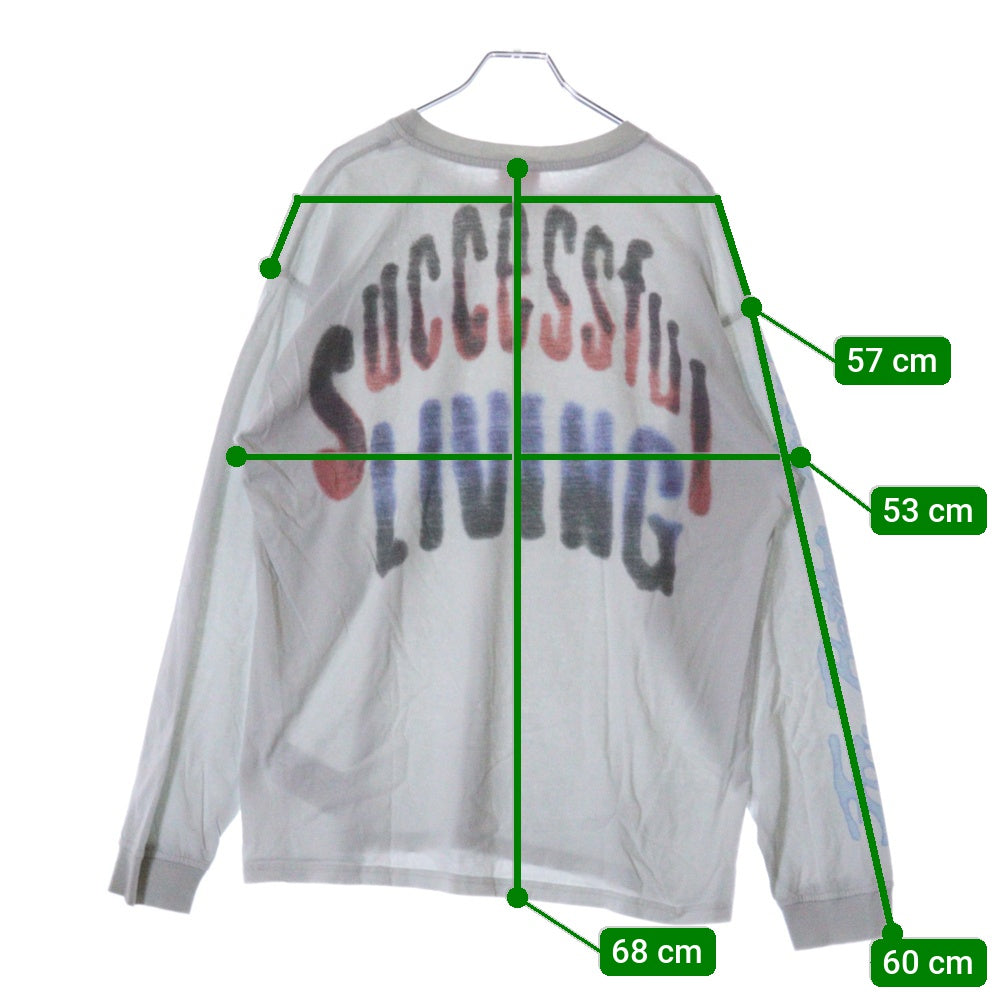 DIESEL(ディーゼル) グラフィック ロゴプリント クルーネック長袖Tシャツ カットソー ライトブルー 0AKAK