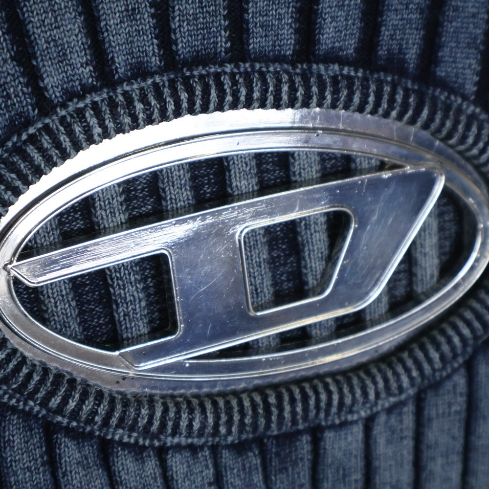 DIESEL(ディーゼル) M-ANAHEIM Dロゴ クルーネック ニットセーター ブルー OHEAS レディース