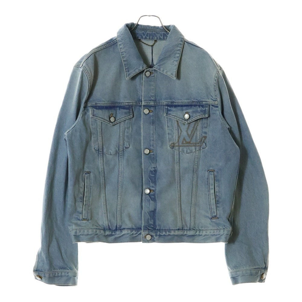 LOUIS VUITTON(ルイヴィトン) 25SS ウォッシュ加工 パールボタンデニムジャケット インディゴ RM251MQ PCP HSA45W