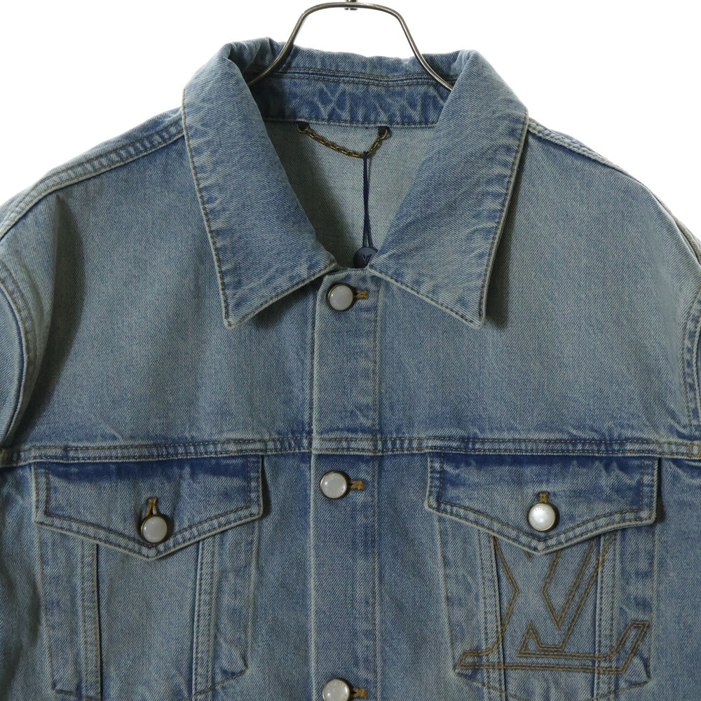LOUIS VUITTON(ルイヴィトン) 25SS ウォッシュ加工 パールボタンデニムジャケット インディゴ RM251MQ PCP HSA45W