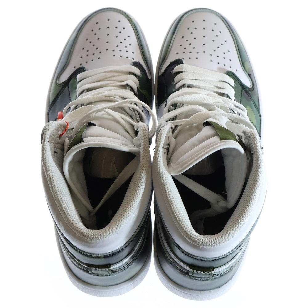 NIKE(ナイキ) AIR JORDAN 1 HIGH GOLF CAMO/WHITE エアジョーダン1 ゴルフ カモ ハイカットスニーカー ホワイト/グリーン US8/26cm DQ0660-300