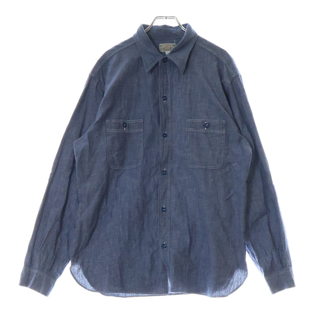 Buzz Rickson's(バズリクソンズ) CHAMBRAY WORK SHIRT シャンブレーワーク 長袖シャツ ブルー BR25995