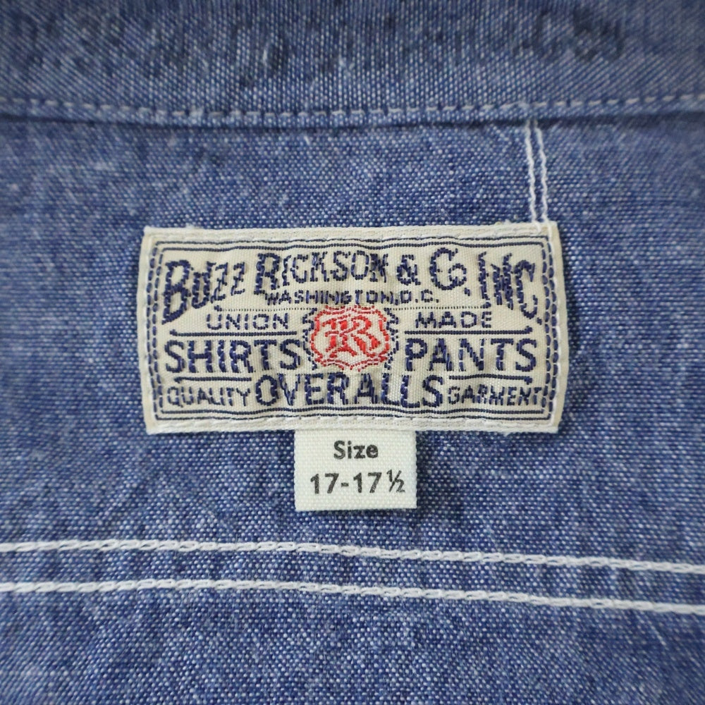 Buzz Rickson's(バズリクソンズ) CHAMBRAY WORK SHIRT シャンブレーワーク 長袖シャツ ブルー BR25995