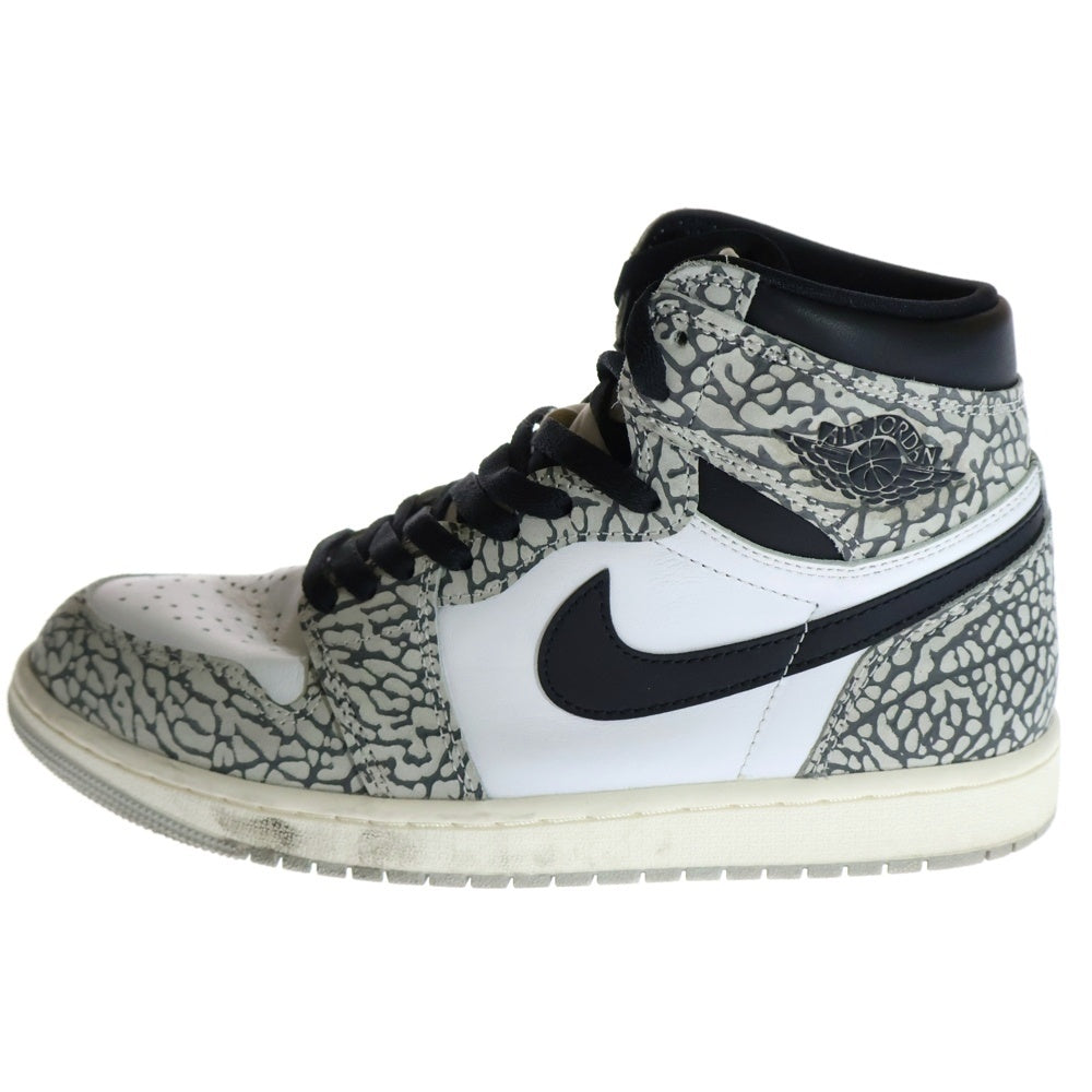 NIKE(ナイキ) AIR JORDAN 1 RETRO HIGH OG White Cement エアジョーダン レトロ ホワイトセメント ハイカットスニーカー ホワイト/グレー US9/27cm DZ5485-052