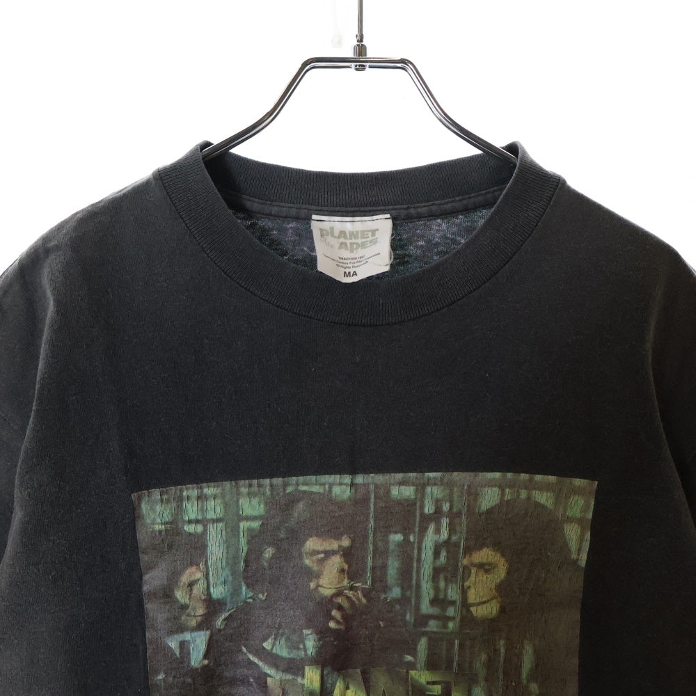 VINTAGE(ヴィンテージ) PLANET OF THE APES 猿の惑星 フロントプリント クルーネック半袖Tシャツ カットソー チャコールグレー