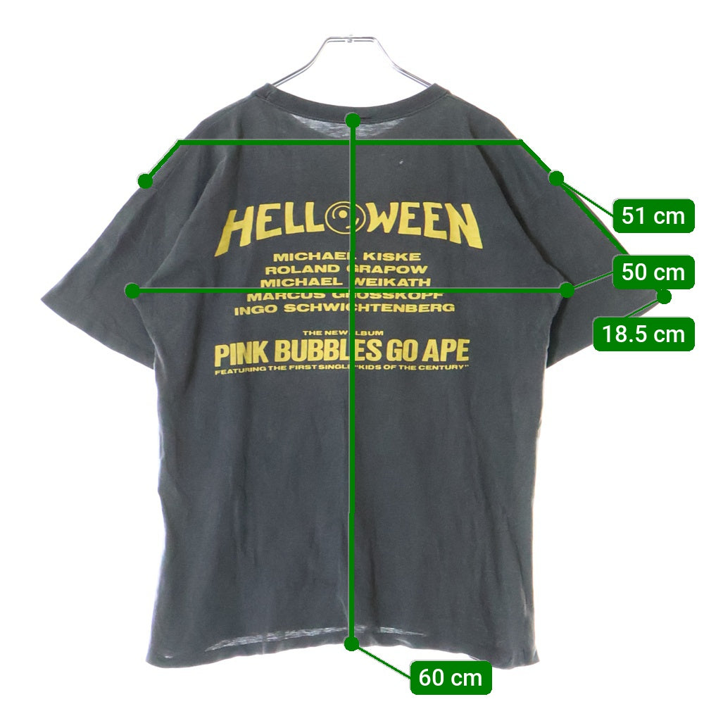 VINTAGE(ヴィンテージ) 90S VINTAGE HELLOWEEN PINK BUBBLES GO APE ヴィンテージ ハロウィン ピンク バブルズ ゴー エイプ 両面プリント クルーネック半袖Tシャツ
