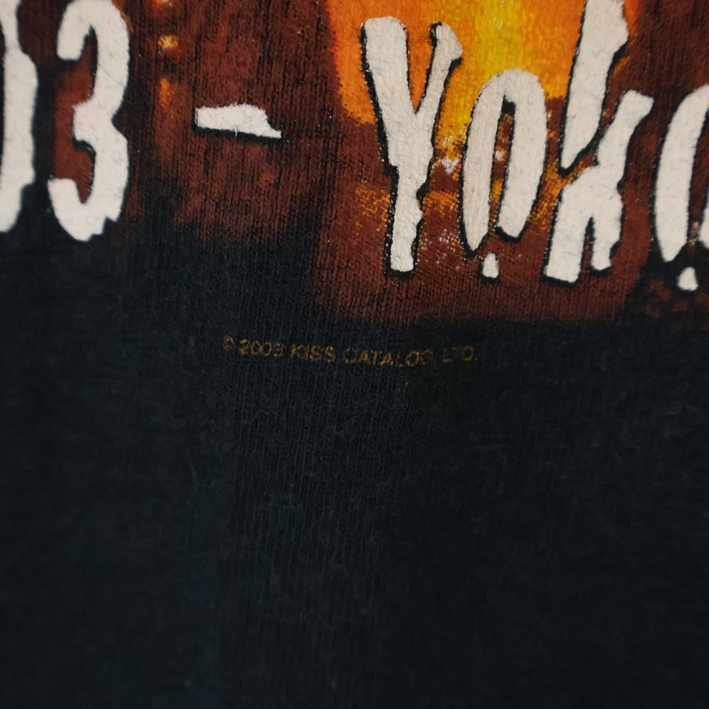 VINTAGE(ヴィンテージ) 00S VINTAGE KISS LIVE IN YOKOHAMA 2003 ヴィンテージ キス 横浜ライブ 両面プリント クルーネック半袖Tシャツ カットソー ブラック