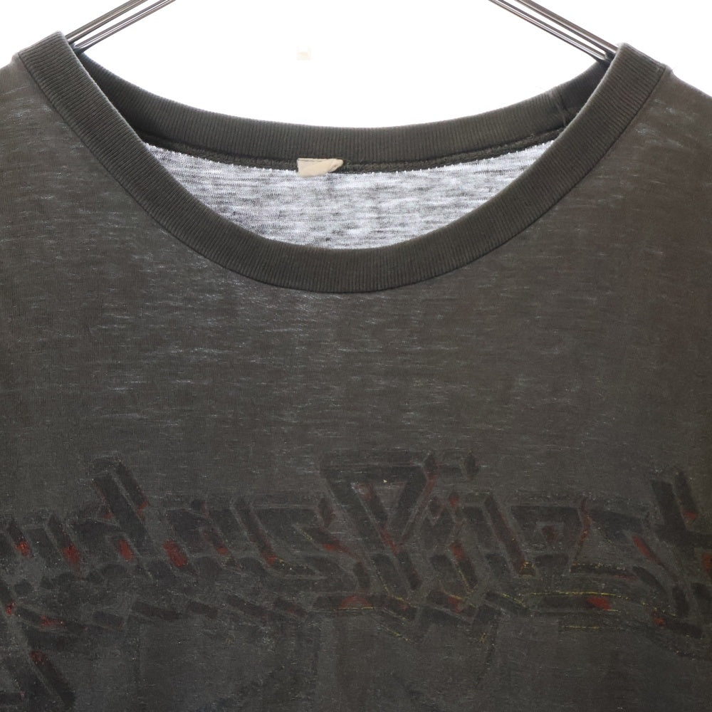 VINTAGE(ヴィンテージ) 90S JUDAS PRIEST PAINKILLER 1991 ヴィンテージ ジューダス プリースト ペインキラー 両面プリント クルーネック半袖Tシャツ カットソー チャコールグレー