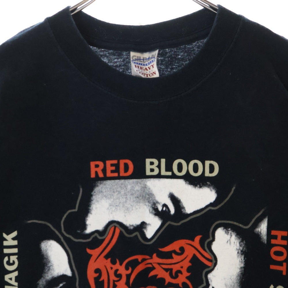 NO BRAND(ノーブランド) NO BRAND RED HOT CHILI PEPPRS BLOOD SUGAR SEX MAGIC レッド ホット チリ ペッパー ブラッド シュガー セックス マジック フロントプリント クルーネック半袖Tシャツ カットソー ブラック