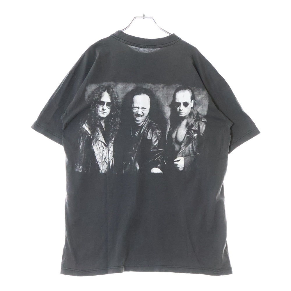 VINTAGE(ヴィンテージ) 90S VINTAGE VENOM ヴェノム ロックバンド 両面プリント 五芒星 クルーネック半袖Tシャツ カットソー チャコールグレー