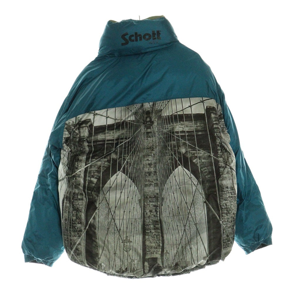 SCHOTT(ショット) MASSIVE POCKET REVERSIBLE JACKET マッシブ ポケット リバーシブル フォトプリント 中綿ジャケット ブルー/カーキ 3112071