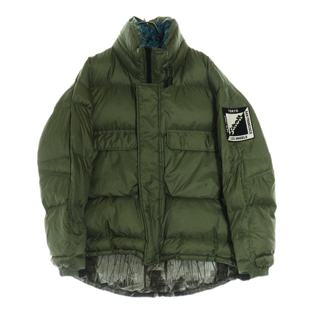 SCHOTT(ショット) MASSIVE POCKET REVERSIBLE JACKET マッシブ ポケット リバーシブル フォトプリント 中綿ジャケット ブルー/カーキ 3112071
