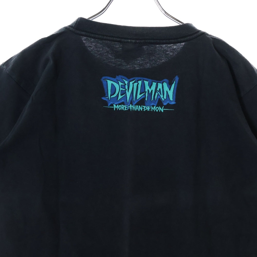 VINTAGE(ヴィンテージ) 90S DEVILMAN MORE THAN DEMON ヴィンテージ デビルマン モア ザン デーモン 両面プリント クルーネック半袖Tシャツ カットソー チャコールグレー