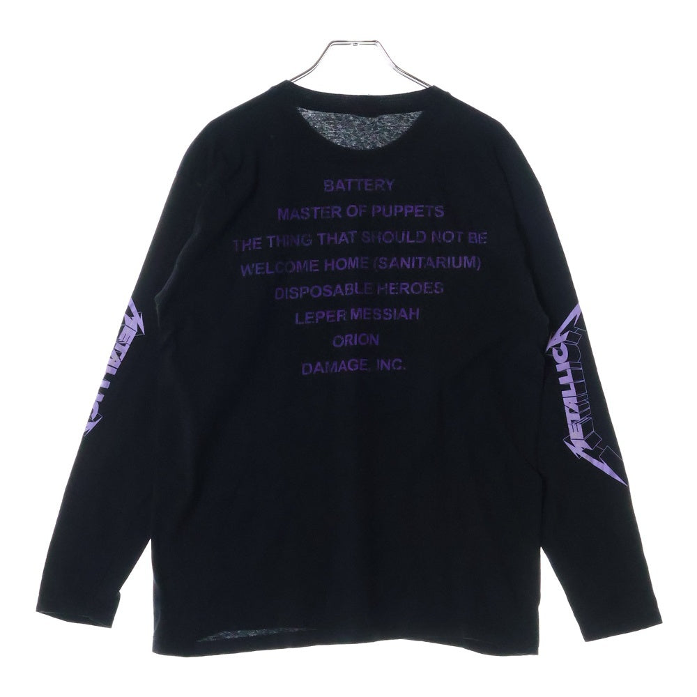 NO BRAND(ノーブランド) METALLICA MASTER OF PUPPETS メタリカ マスターオブパペッツ 両面プリント ロングスリーブ クルーネック長袖Tシャツ カットソー ブラック