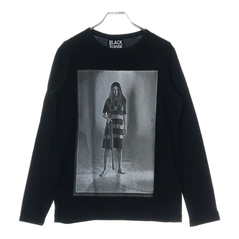 BLACK Scandal Yohji Yamamoto(ブラックスキャンダルヨウジヤマモト) 22SS 女囚701号さそり フロントプリント ロングスリーブ クルーネック長袖Tシャツ カットソー ブラック HG-T92-992