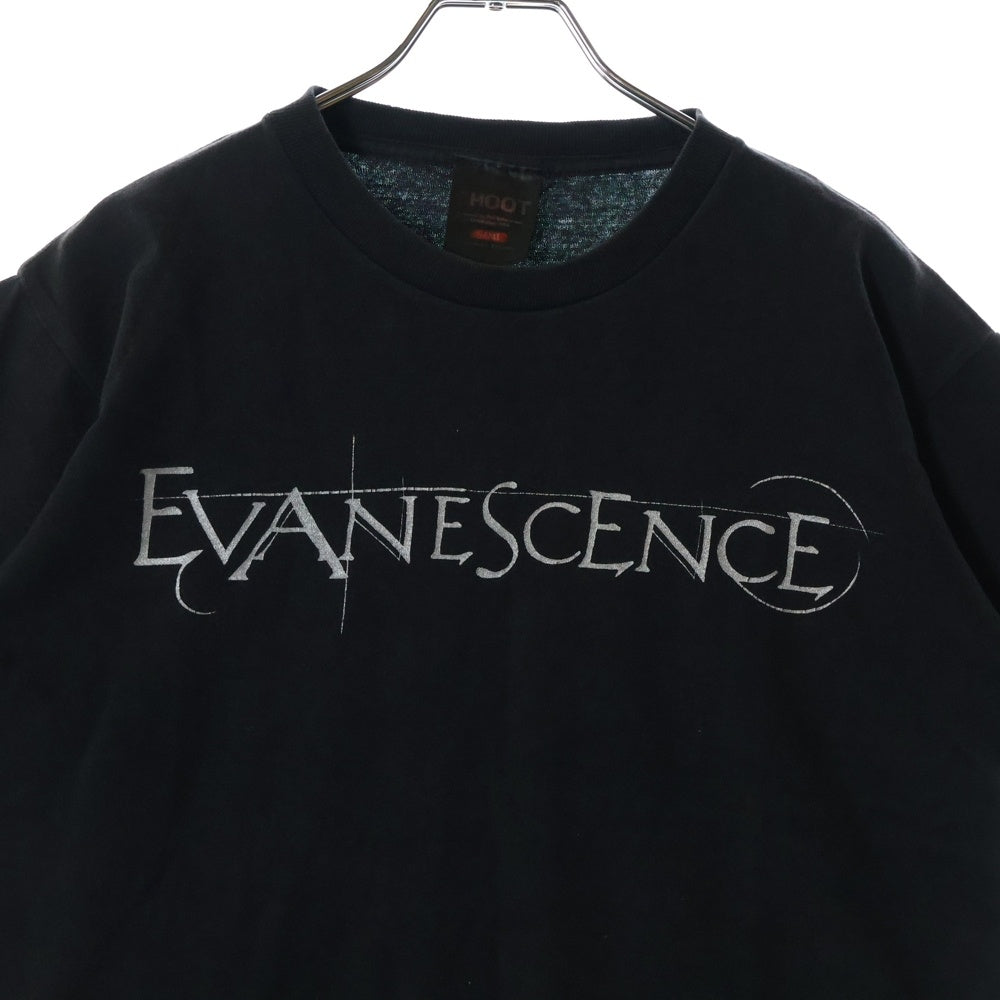 VINTAGE(ヴィンテージ) 00S EVANESCENCE SHOOTタグ エヴァネッセンス フロントプリント クルーネック半袖Tシャツ カットソー ブラック