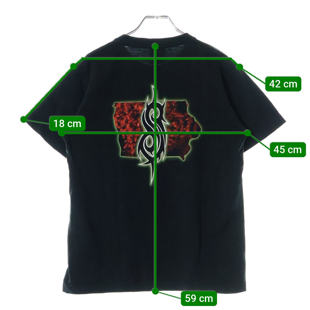 VINTAGE(ヴィンテージ) 00S SLIPKNOT スリップノット 両面プリント クルーネック半袖Tシャツ カットソー ブラック