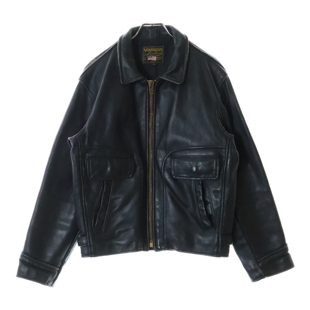 VANSON(バンソン) 80S-90S OLD IKE LEATHER JACKET オールド アイク シングル ライダース レザージャケット ブラック