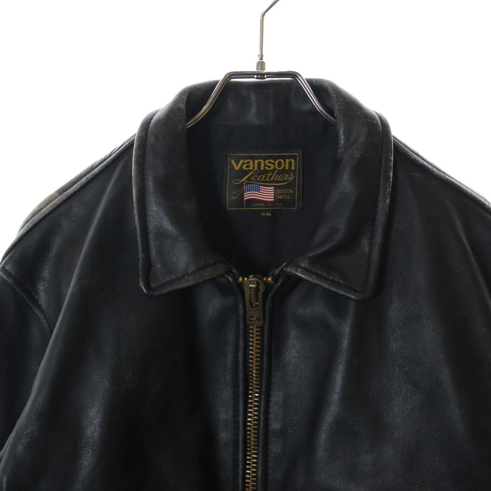 VANSON(バンソン) 80S-90S OLD IKE LEATHER JACKET オールド アイク シングル ライダース レザージャケット ブラック