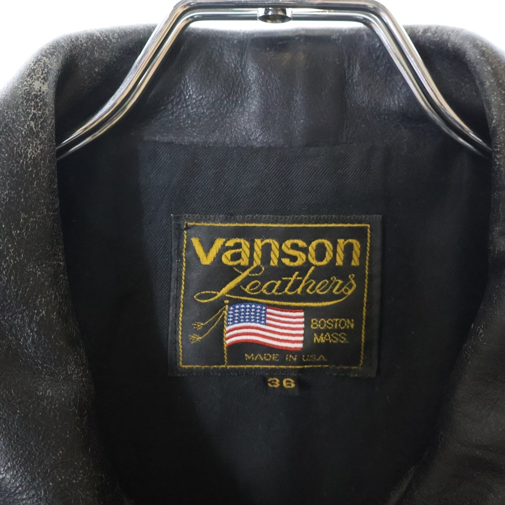 VANSON(バンソン) 80S-90S OLD IKE LEATHER JACKET オールド アイク シングル ライダース レザージャケット ブラック