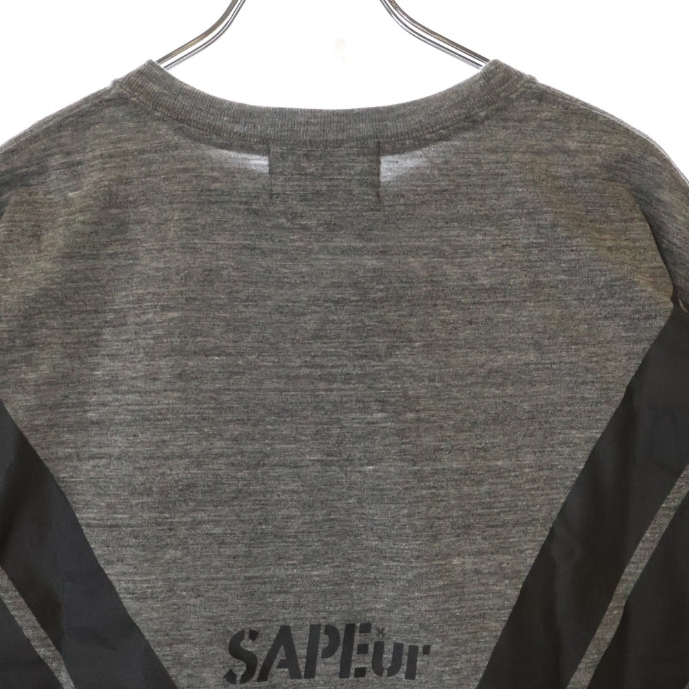 SAPEur(サプール) USAPE ロゴプリント クルーネック 半袖Tシャツ カットソー グレー A0022-170