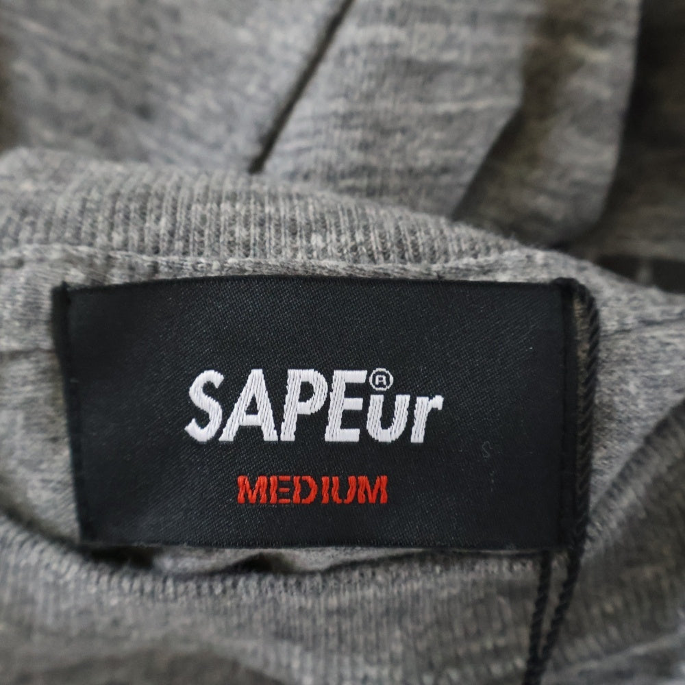 SAPEur(サプール) USAPE ロゴプリント クルーネック 半袖Tシャツ カットソー グレー A0022-170