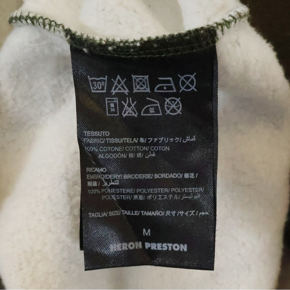 HERON PRESTON(ヘロンプレストン) 17AW リアルツリー カモフラ 総柄 フロントロゴプリント プルオーバー スウェットパーカー フーディ カーキ