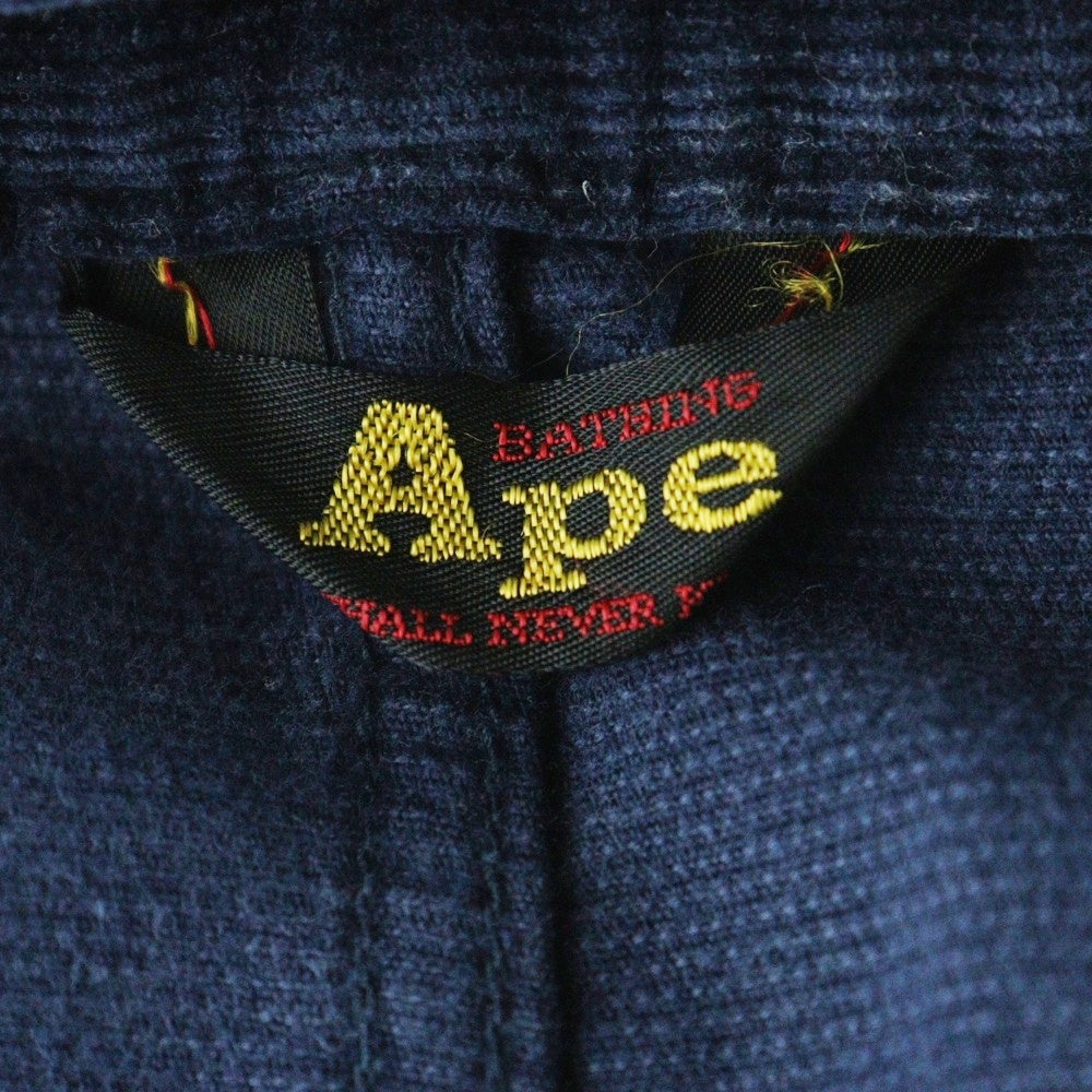 A BATHING APE(アベイシングエイプ) 初期 紙パッチ コーデュロイ ストレートパンツ ネイビー